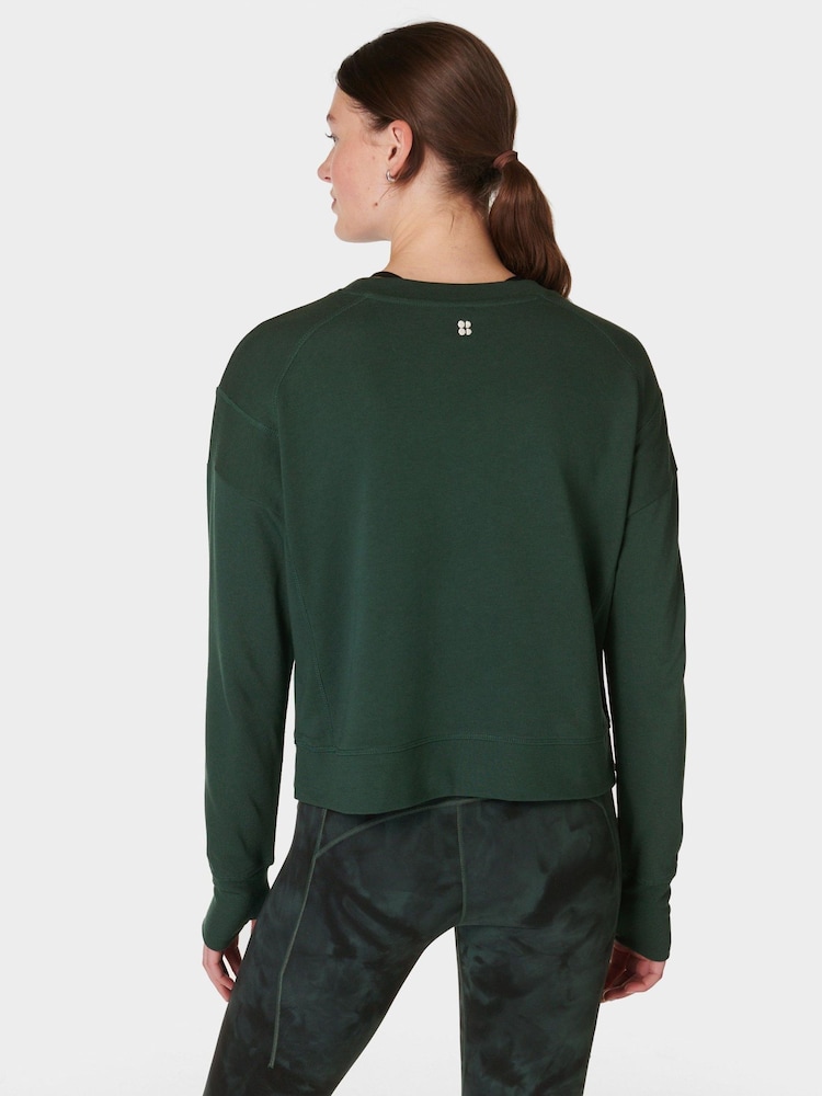 Sweaty Betty Green After Class Crop Sweatshirt - Image 2 of 6