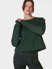 Sweaty Betty Green After Class Crop Sweatshirt - Image 3 of 6