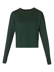 Sweaty Betty Green After Class Crop Sweatshirt - Image 6 of 6