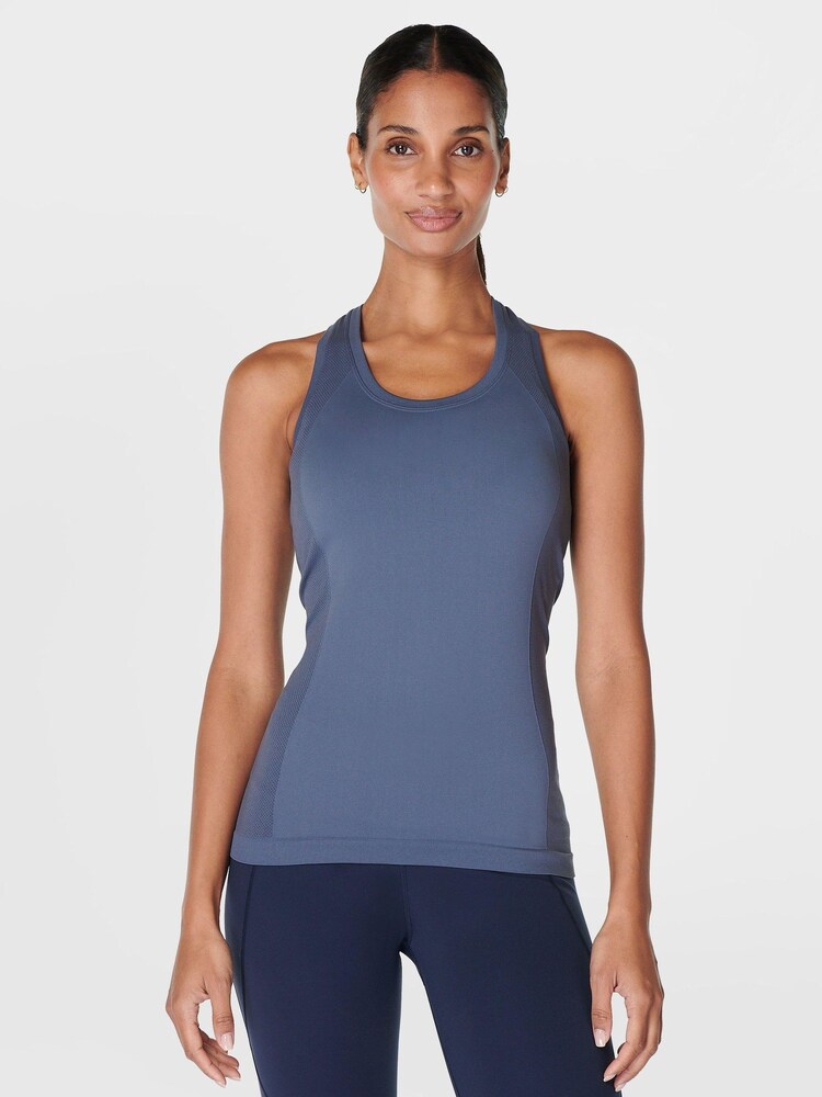 Sweaty Betty Blue Athlete Seamless Workout Tank Top - Image 1 of 8