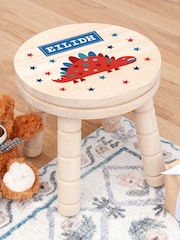 Kids Personalised Dinosaur Wooden Stool by Treat Republic - Image 3 of 5