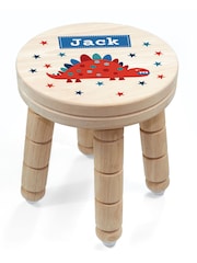 Kids Personalised Dinosaur Wooden Stool by Treat Republic - Image 5 of 5