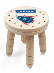 Personalised Kid’s Rocket Wooden Stool by Treat Republic - Image 5 of 5