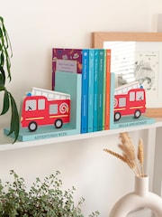 Kids Red Personalised Fire Engine Bookends by Treat Republic - Image 2 of 5