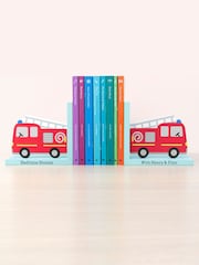 Kids Red Personalised Fire Engine Bookends by Treat Republic - Image 4 of 5
