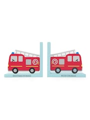 Kids Red Personalised Fire Engine Bookends by Treat Republic - Image 5 of 5