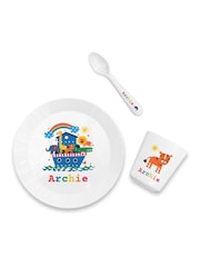 Kids Personalised Noahs Ark White Dinner Set by Treat Republic - Image 4 of 4