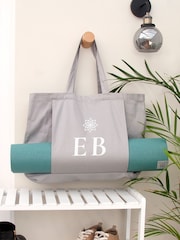 Treat Republic Grey Personalised Monogrammed Yoga Tote Bag - Image 1 of 5