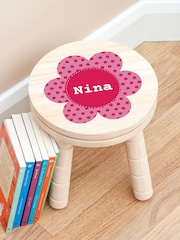 Personalised Kid’s Flower Wooden Stool by Treat Republic - Image 2 of 5