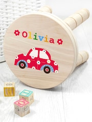 Personalised Kid’s Car Wooden Stool by Treat Republic - Image 1 of 5