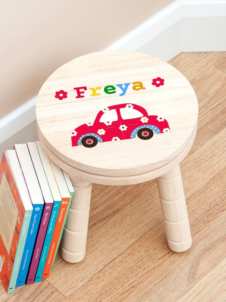 Personalised Kid’s Car Wooden Stool by Treat Republic - Image 2 of 5