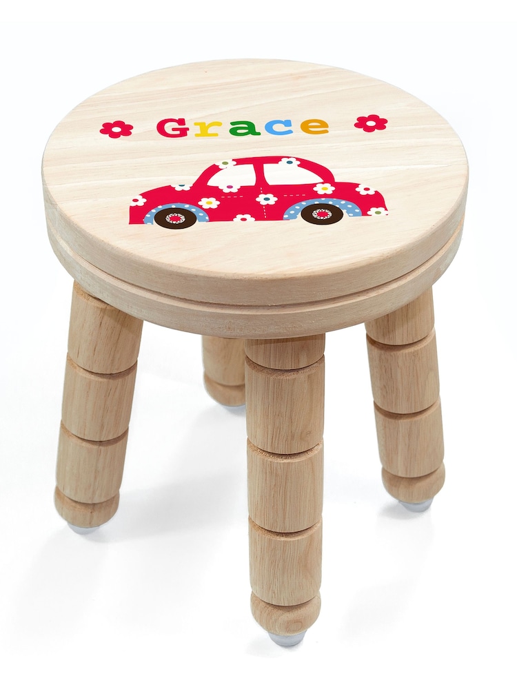 Personalised Kid’s Car Wooden Stool by Treat Republic - Image 5 of 5