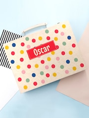 Personalised Kid’s Polka Dot Colouring Set by Treat Republic - Image 1 of 5
