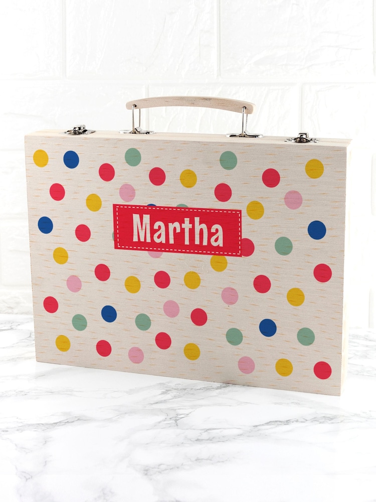 Personalised Kid’s Polka Dot Colouring Set by Treat Republic - Image 2 of 5