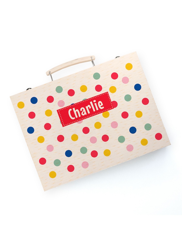 Personalised Kid’s Polka Dot Colouring Set by Treat Republic - Image 4 of 5