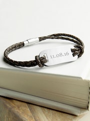 Treat Republic Personalised Leather Brown Bracelet - Image 1 of 4