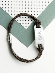 Treat Republic Personalised Leather Brown Bracelet - Image 2 of 4