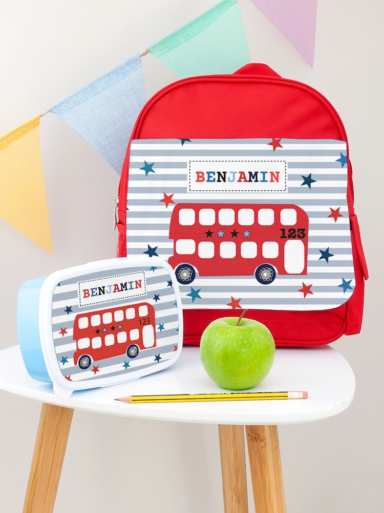 Personalised Kid’s Bus School Set by Treat Republic - Image 1 of 5