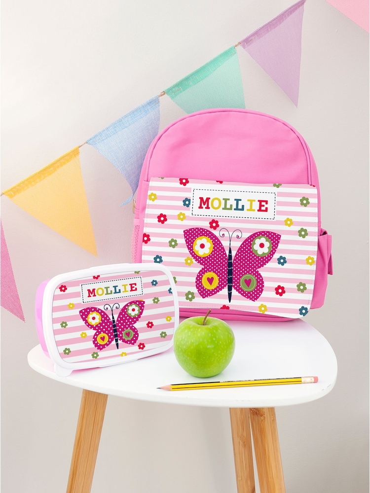 Personalised Kid's Butterfly School Set by Treat Republic - Image 1 of 5