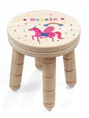 Kids Personalised Unicorn Wooden Stool by Treat Republic - Image 5 of 5