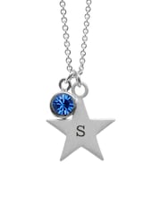 Treat Republic Tone Personalised Star with Birthstone Crystal Necklace - Image 4 of 5