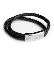 Treat Republic Personalised Dual Leather Black Bracelet - Image 3 of 4