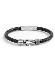 Treat Republic Personalised Mens Infinity Knot Leather Black Bracelet - Image 5 of 5