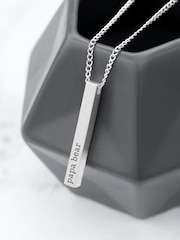 Treat Republic Mens Silver Tone Personalised Necklace - Image 1 of 4