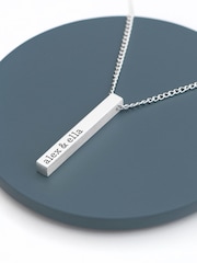 Treat Republic Mens Silver Tone Personalised Necklace - Image 2 of 4