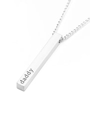 Treat Republic Mens Silver Tone Personalised Necklace - Image 4 of 4