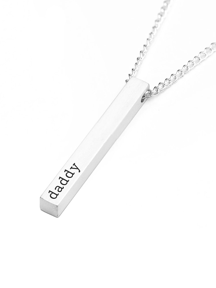 Treat Republic Mens Silver Tone Personalised Necklace - Image 4 of 4