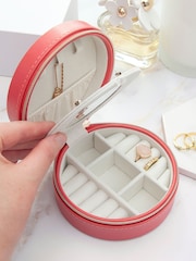 Treat Republic Personalised Pink Coral Round Jewellery Case - Image 2 of 5