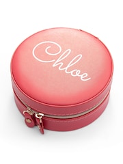 Treat Republic Personalised Pink Coral Round Jewellery Case - Image 5 of 5