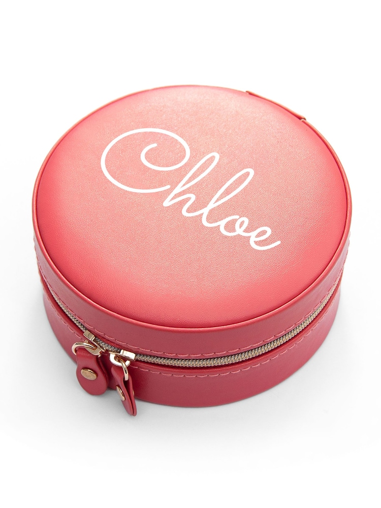 Treat Republic Personalised Pink Coral Round Jewellery Case - Image 5 of 5