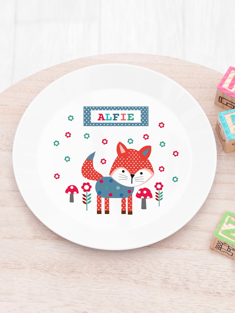 Personalised Kid's Little Fox Dinner Set by Treat Republic - Image 2 of 4