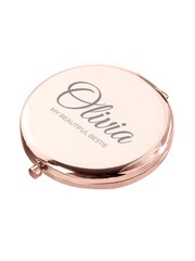 Personalised Round Rose Gold Compact Mirror by Treat Republic - Image 5 of 5