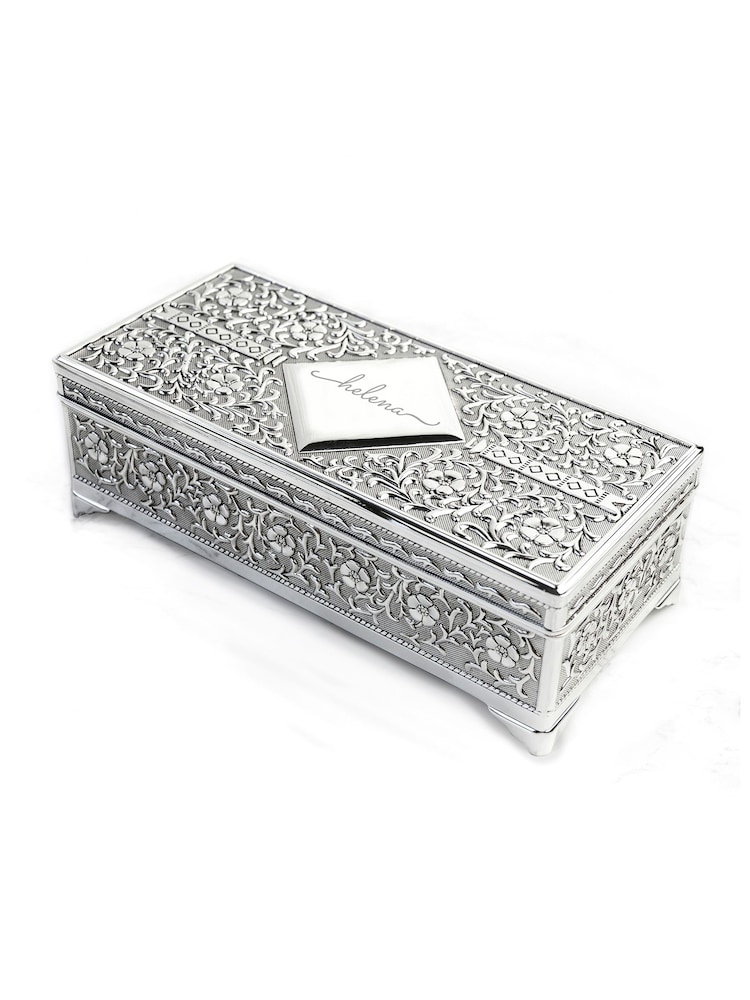 Treat Republic Silver Tone Personalised Trinket Box - Image 4 of 4