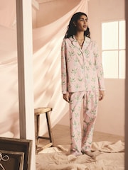Cath Kidston Pink Lily Of The Valley 100% Cotton Button Up Pyjamas - Image 1 of 10