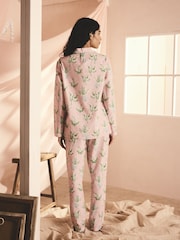 Cath Kidston Pink Lily Of The Valley 100% Cotton Button Up Pyjamas - Image 2 of 10