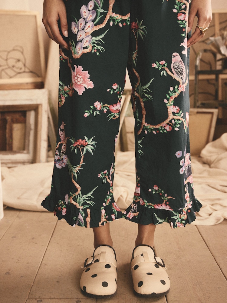 Cath Kidston Green Birds 100% Cotton Button Through Short Sleeve Pyjamas - Image 5 of 5