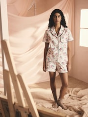Cath Kidston Ecru Icon Bunches 100% Cotton Short Button Up Pyjamas - Image 1 of 10