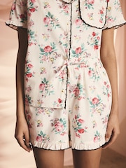 Cath Kidston Ecru Icon Bunches 100% Cotton Short Button Up Pyjamas - Image 4 of 10