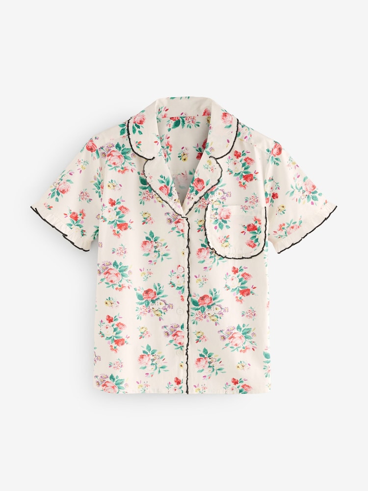 Cath Kidston Ecru Icon Bunches 100% Cotton Short Button Up Pyjamas - Image 7 of 10