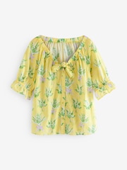 Cath Kidston Yellow Lily of the Valley 100% Cotton Frill Short Pyjamas - Image 7 of 10