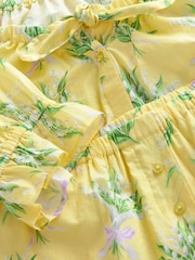 Cath Kidston Yellow Lily of the Valley 100% Cotton Frill Short Pyjamas - Image 9 of 10