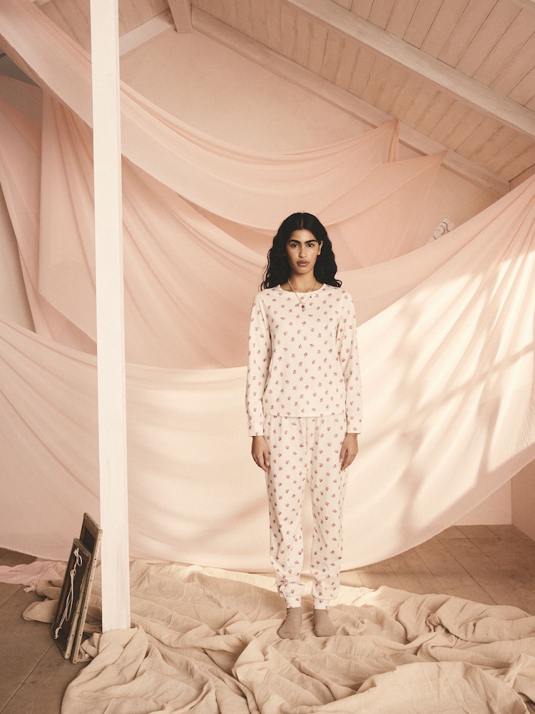 Cath Kidston Ecru Rose 100% Cotton Pyjamas Set - Image 1 of 9