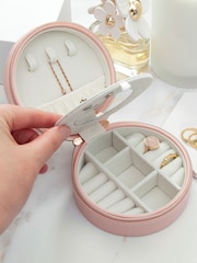 Treat Republic Pink Personalised Blush Round Jewellery Case - Image 2 of 5