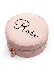 Treat Republic Pink Personalised Blush Round Jewellery Case - Image 5 of 5