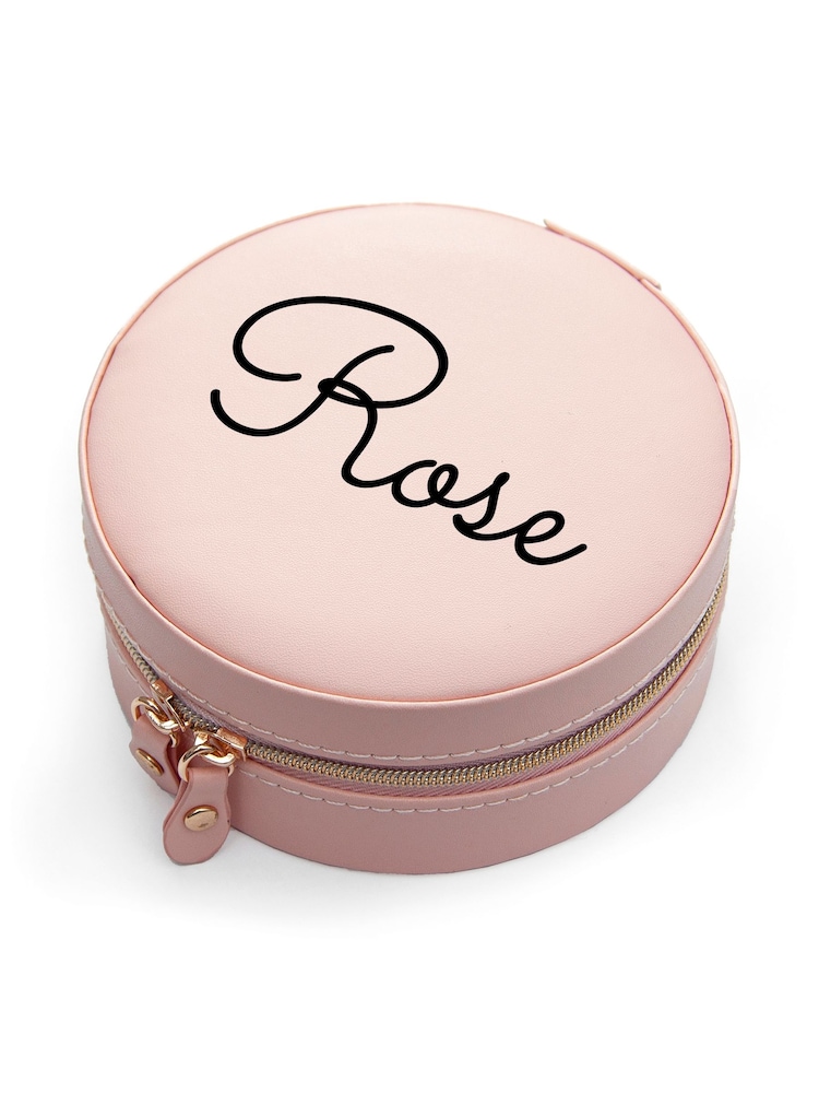 Treat Republic Pink Personalised Blush Round Jewellery Case - Image 5 of 5
