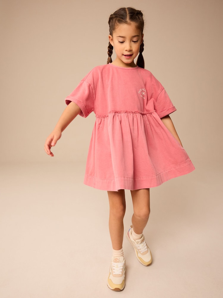 Pink Fabric Mix T-Shirt Dress (3-16yrs) - Image 2 of 9